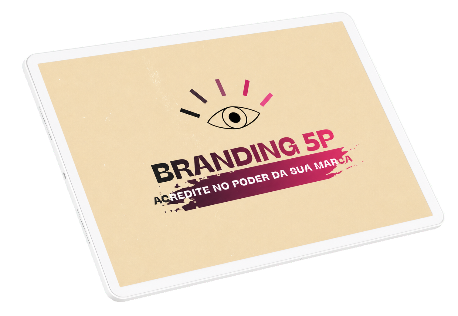 Tablet com a capa do curso Branding 5P